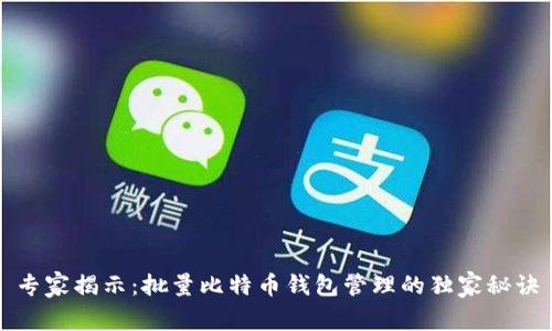 专家揭示：批量比特币钱包管理的独家秘诀