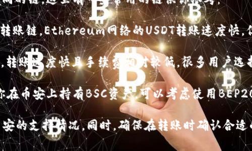 使用TP钱包将USDT转至币安时，你可以选择几种不同的链。这里有一些常用的链供你参考：

1. **Ethereum (ERC20)**: 这是最常用的USDT转账链。Ethereum网络的USDT转账速度快，但可能会有较高的手续费，特别是在网络繁忙时。

2. **Tron (TRC20)**: 另一个非常受欢迎的选择，转账速度快且手续费相对较低。很多用户选择通过TRC20网络来转账USDT。

3. **Binance Smart Chain (BEP20)**: 如果你在币安上持有BSC资产，可以考虑使用BEP20链转账USDT，但请确保币安支持接收该链的USDT。

在选择链的时候，建议你考虑手续费、转账速度和币安的支持情况。同时，确保在转账时确认合适的接收地址，防止资产丢失。